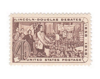 1958 3c Lincoln Douglas Debates - Single US Vintage Postage Stamp - Scott No. 1115