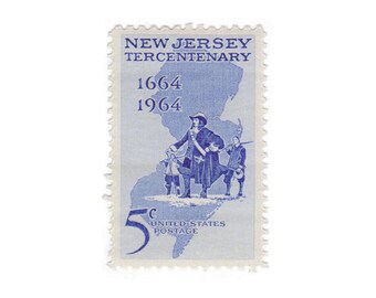 1964 5c New Jersey Tercentenary - Single Unused Vintage Postage Stamp - Item No. 1247