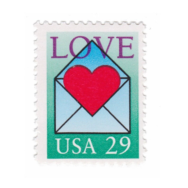 1992 29c Love Stamps Unused Vintage Postage Stamp Item No. Etsy