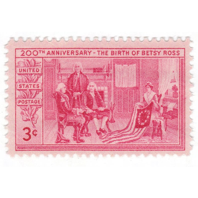 1952 3c Betsy Ross US Vintage Postage Stamp Item No. 1004 image 1