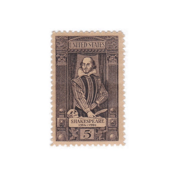 1964 5c William Shakespeare - Single US Vintage Postage Stamp - Item No. 1250