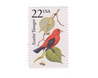 1987 22c Scarlet Tananger - North American Wildlife Series - Single Vintage Postage Stamp - Item No. 2306