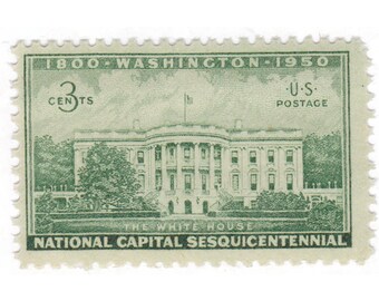 1950 3c White House - Single Unused Mint US Vintage Postage Stamp - Scott No. 990