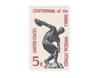 1965 5c Centennial of the Sokols - Unused Vintage Postage Stamp - Item No. 1262