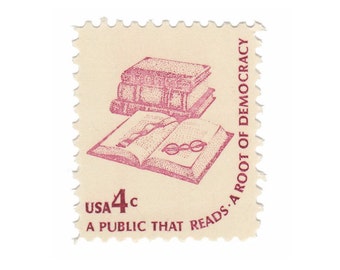 1977 4c Book and Eyeglasses - Single Unused Vintage US Postage Stamp - Item No. 1585
