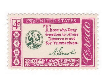 1960 4c Credo Series - Abraham Lincoln Quote - Single Unused Mint Vintage Unused US Postage Stamp - Item No. 1143