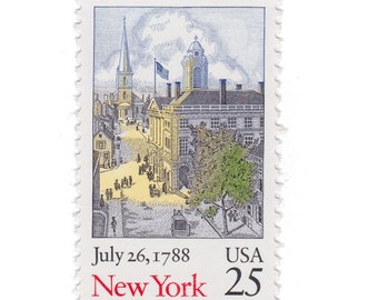 1988 25c New York - Single Unused Vintage US Postage Stamps - Item No. 2346