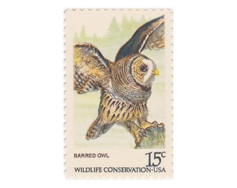 1978 15c American Owls - Barred Owl - Single Unused Vintage Postage Stamps - Item No. 1762