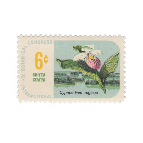 1969 6c Botanical Congress - Ladys Slipper - Single US Vintage Postage Stamp - Item No. 1377