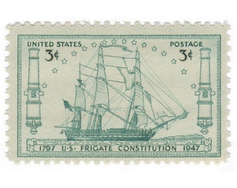 1947 3c Frigate Constitution - Single Unused US Vintage Postage Stamp - MNH - Scott No. 951