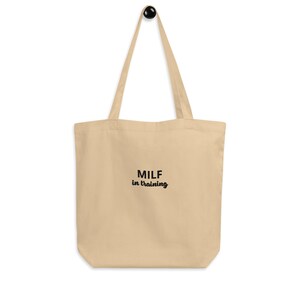 MILF in Training - Eco Tote Bag Black Embroidery