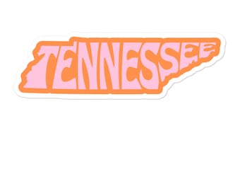 Tennessee Sticker - oranje en roze! Verkrijgbaar in 3 maten!