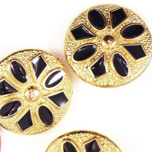 Gold & Black Enamel Button (23 mm)