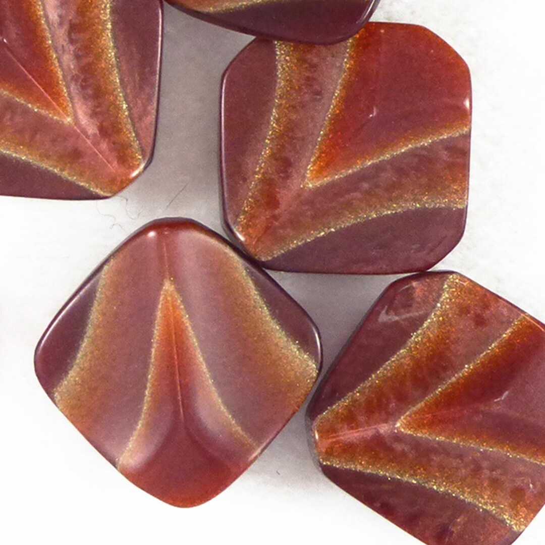 Vintage Rust Fan Motif Square Button (16 Mm) - Etsy