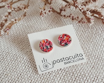 Stud earrings with modern designs inspired in catalan modernism , wear art in your ears, beautifull jewelry for everyday, gift for her