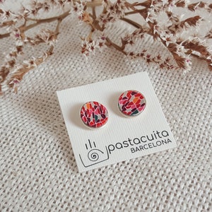 Stud earrings with modern designs inspired in catalan modernism , wear art in your ears, beautifull jewelry for everyday, gift for her