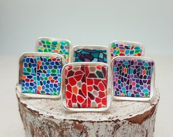 Handmade ring | polymer clay | a great jewel to wear in both casual and elegant occasions | adjustable and confortable