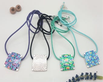 contemporary necklace made with italian technique "millefiori", catalan style inspired by gaudi, nickel free, gift for her, Sacred Family