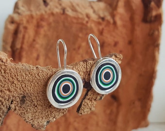 Handmade color hooked earrings|made of polymer clay|gorgeous bijoux made of fimo|a great jewel to wear in both casual and elegant occasions