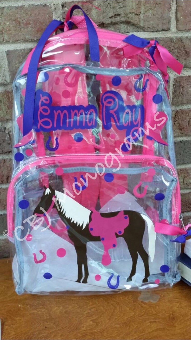 Personalized Clear Backpacks pick your design