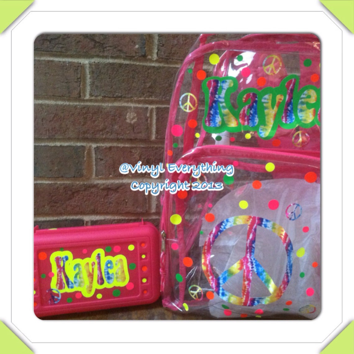 Personalized Clear BackpacksPeace designTie dye Etsy