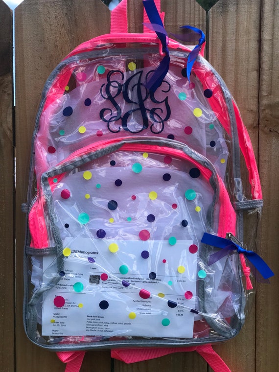 see thru backpack personalize Clear 