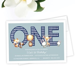 First Birthday Invite · Woodland Invitation · Animal Birthday · Forest Animal Party · Boy First Birthday Invite
