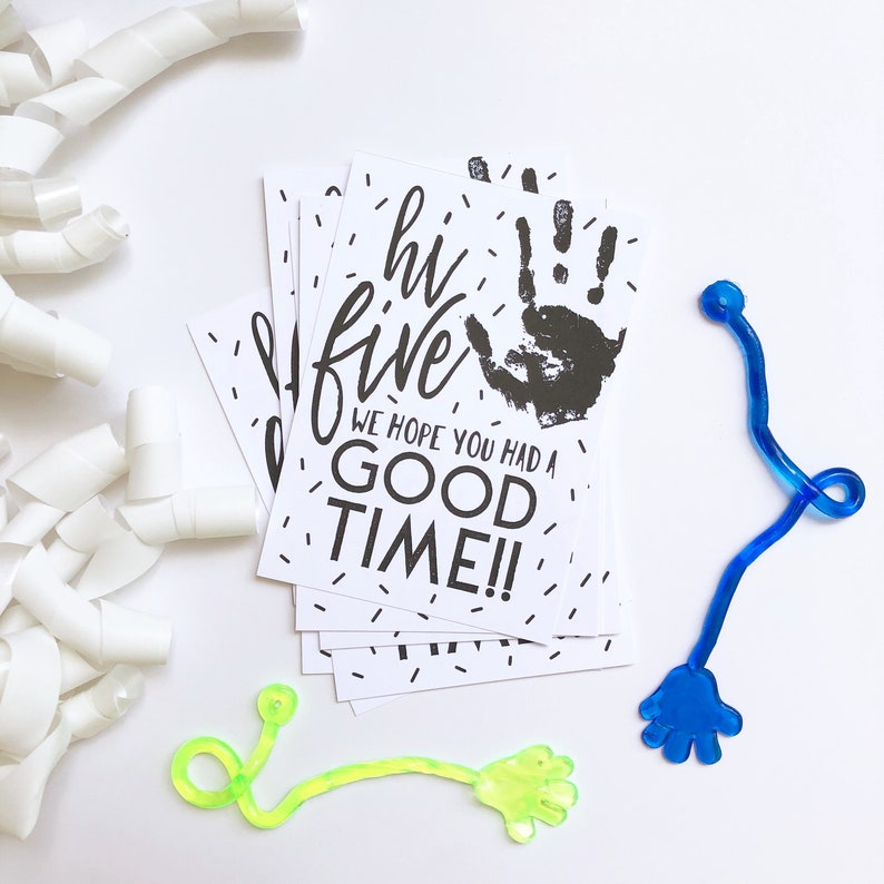 Hi Five Favor Tag Thank you Tags High Five Party Tags - Etsy.de