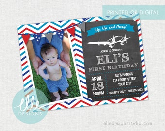 Airplane Party Invite · Airplane Party · Photo Invitation · Printed Cards or Digital · Boy Birthday · Birthday Invitation