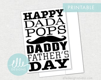 Printable Father's Day Card · Printable Card · Happy Father's Day · Digital Card · Folded Card