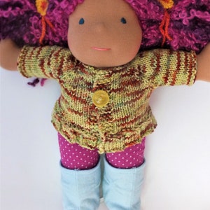 Hand knitted doll sweater, waldorf doll sweater, 13" to 18" doll sweater