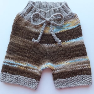 Handknit Wool Shorts, Wool Soaker, Wool Diaper Cover, Cloth Diaper Cover, size Small/Medium