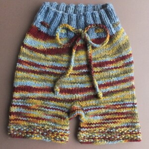 Handknit Wool Shorts, Wool Soaker, Wool Diaper Cover, Cloth Diaper Cover, size Medium/Large