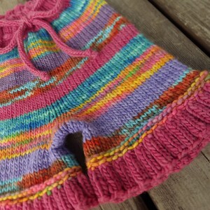 Handknit Wool Shorts, Wool Soaker, Wool Diaper Cover, Cloth Diaper Cover, 12-18 months