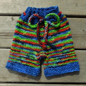 Handknit Wool Shorts, Wool Soaker, Wool Diaper Cover, Cloth Diaper Cover, size Small/Medium