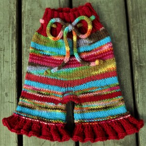 Handknit Wool Shorts, Wool Soaker, Wool Diaper Cover, Cloth Diaper Cover, size M/L, 6-18+ months