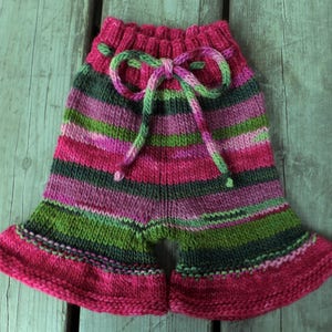 Handknit Wool Shorts, Wool Soaker, Wool Diaper Cover, Cloth Diaper Cover, size M/L, 6-18+ months
