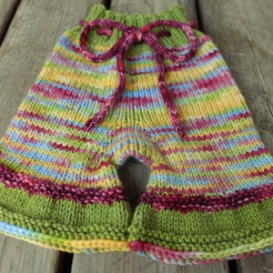 Handknit Wool Shorts, Wool Soaker, Wool Diaper Cover, Cloth Diaper Cover, size M/L, 6-18+ months