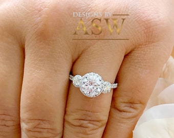 White Gold Rhodium Sterling Silver .925 and 1.50ctw Diamonds Art Deco Gift Engagement Ring Ring Band 8.50mm Wedding Band Anniversary