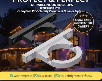 Enbrighten Eternity Light Mounts | Clean, Professional Look | 8mm HORIZONTAL Mount From Wall