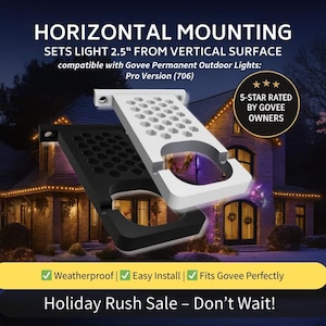 Govee Compatible H706 PRO - Permanent Outdoor Lights Clips Mounting Bracket – Facia Clip Mounts - 2.5" Horizontal Mount