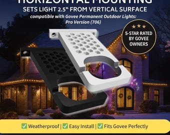 Govee Compatible H706 PRO - Permanent Outdoor Lights Clips Mounting Bracket – Facia Clip Mounts - 2.5" Horizontal Mount
