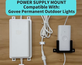 Govee Compatible Power Supply & Control Module Mount Kit (Cable Not Included)- Black OR White