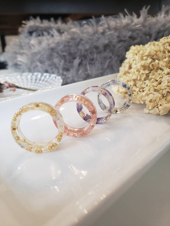 Resin Flower Ring, Ring With Real Flower, Pressed Flower, Dried