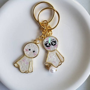 Teru Teru Bozu Keychain, Kawaii Keychain, Rain Doll,  Cute Keychain, Anime Eyes, Teruterubozu, Matching Keychains, Couples Keychains
