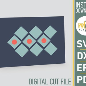 Geometric Greeting Card and Envelope Template | Papercut SVG Card Cut File | Cricut Silhouette DIY