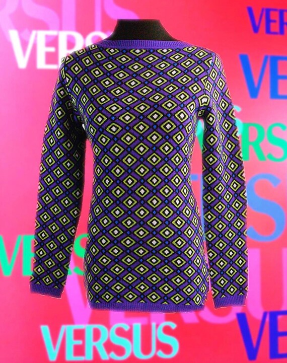 VERSUS by GIANNI VERSACE Geometric Print Sweater - image 7