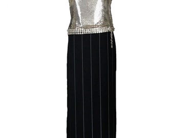 GIANNI VERSACE 90s Iconic Metal Mesh silver Runway Bustier
