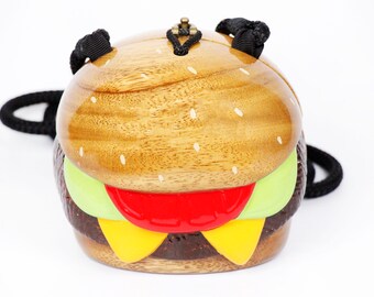 TIMMY WOODS Vintage  Pop Art Signed Hamburger Bag Early 90s