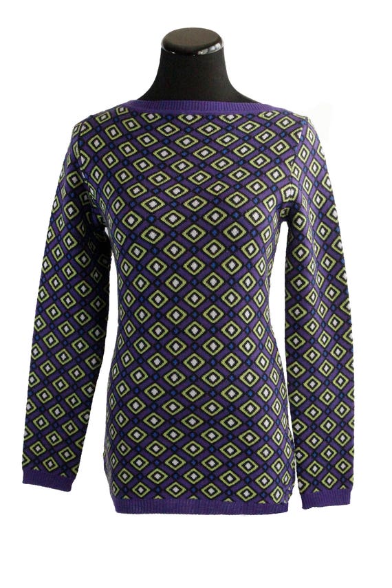 VERSUS by GIANNI VERSACE Geometric Print Sweater